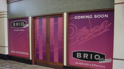 Brio Store Window Sign Photo